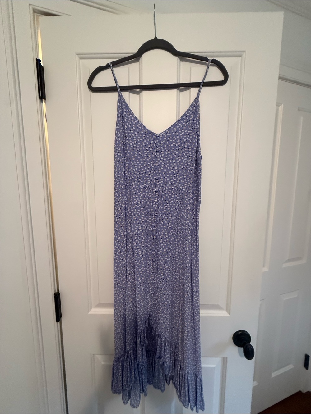 Rails Lavender Blue Floral Button-Front Maxi Dress